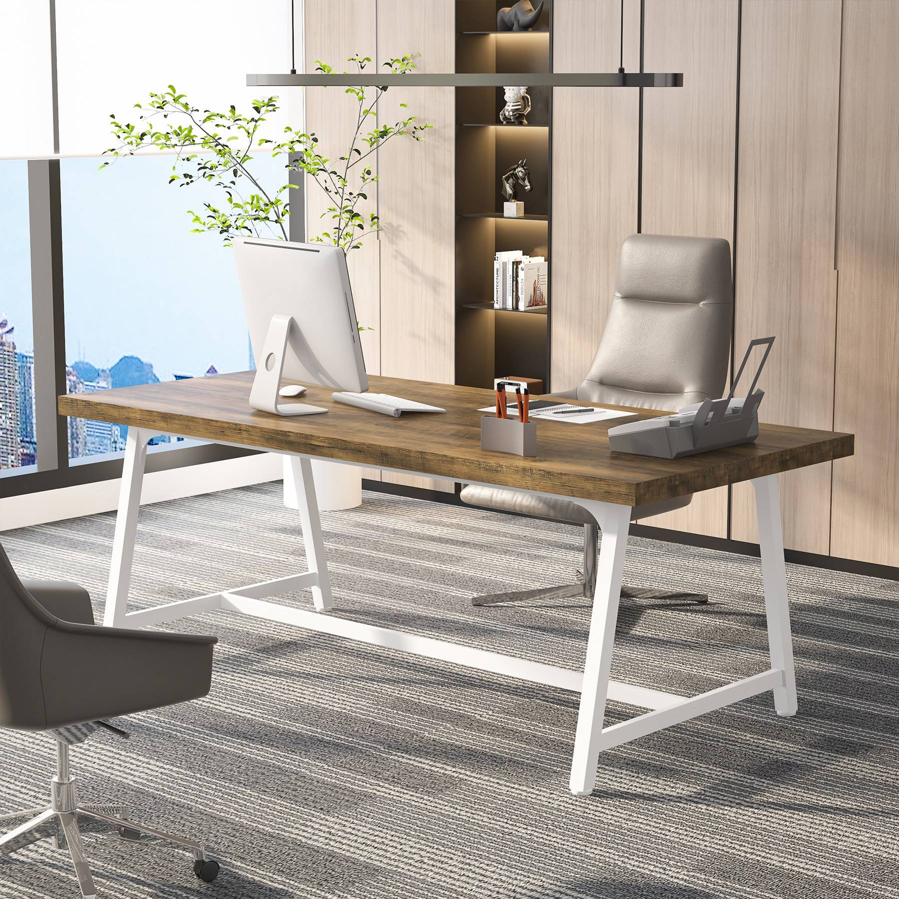 Tribesigns 6FT Conference Table, 70.8” Executive Desk Office Computer Meeting Table Tribesigns